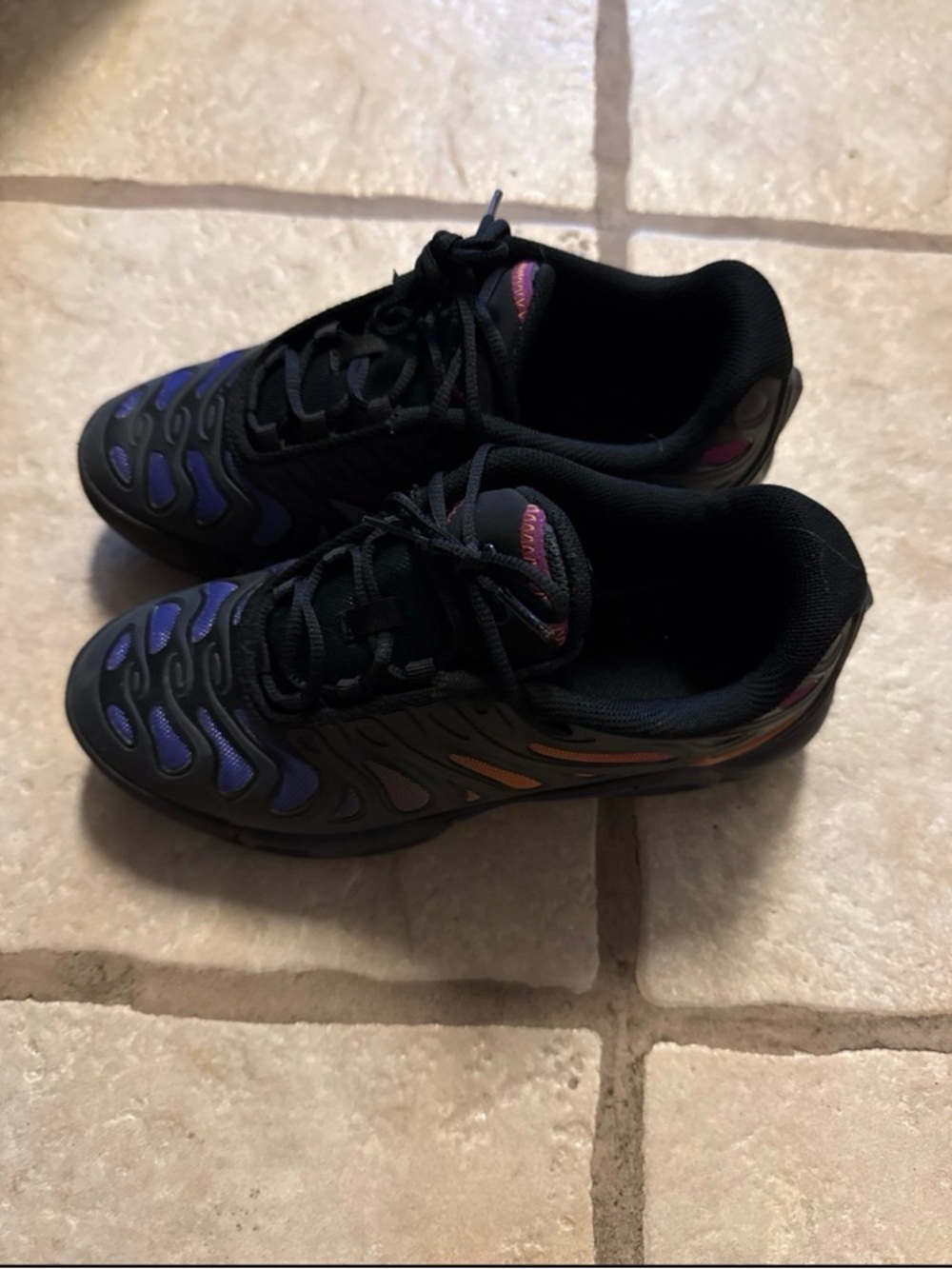 Nike Kids Black Sneakers with Purple and Orange Accents